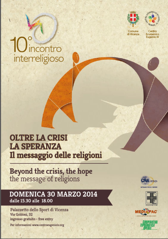 Domenica 30 marzo il 10° incontro interreligioso dedicato alla speranza oltre la crisi