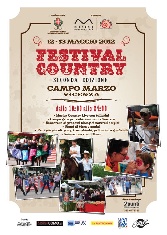 “Festival country” a Campo Marzo, sabato 12 e domenica 13 maggio dalle 10 alle 24