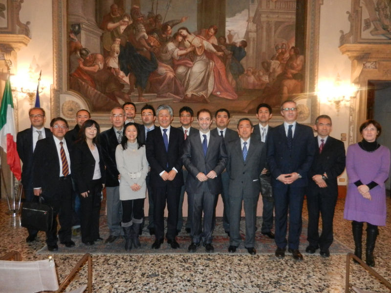 Una delegazione di imprese giapponesi oggi in visita all'Olimpico e alla Basilica