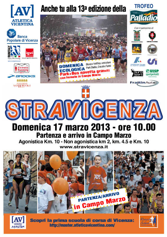 StrAVicenza 2013: domenica 17 marzo ritorna la grande manifestazione podistica
