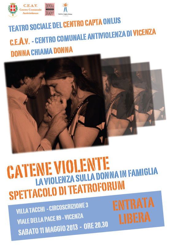 “Catene violente”, sabato 11 maggio spettacolo contro la violenza sulla donna in famiglia