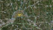 “Piano di azione dell'agglomerato di Vicenza“- identificazione delle aree critiche (aree gialle delimitate da linee nere) all'interno dell'area di studio (contorno azzurro)