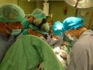 Il dott. d'Agostino in sala operatoria durante un intervento con i colleghi palestinesi