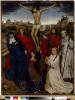 “Cristo crocifisso con la Madonna, i santi Giovanni evangelista e Battista, la Maddalena e due abati cistercensi”, di Hans Memling