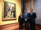 Da sinistra, Markova, Rucco, Coppola con il dipinto di Tiepolo proveniente dal Museo Pushkin e ora alle Gallerie d'Italia